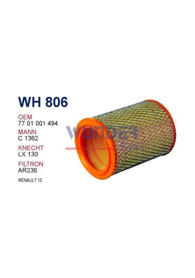 WUNDER WH806 HAVA FİLTRESİ - RENAULT 12