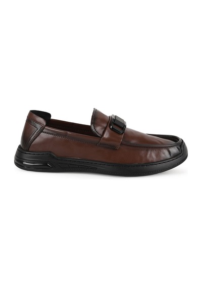 Guja Erkek Ayakkabı 590-2 Kahverengi Metal Tokalı Spor Taban Rahat Günlük Slip-on Loafer Kahve