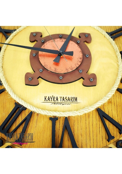 KAYRA SAAT AHŞAP ROMA SOMUN 90cm Ahşap