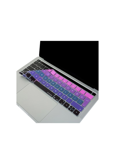 Apple Uyumlu MacBook Pro Klavye Koruyucu Türkçe Q 13inç A1706 A1989 A2159-15inç A1707 A1990 İle Ombre Pembe Mavi
