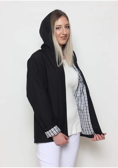 CottonCool Kadın Siyah Su Geçirmez Yağmurluk Rüzgarlık