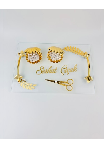 Embrace Gold Şeffaf Nişan Tepsisi Gold Gold