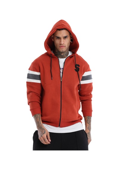 Sportive Munich Erkek Turuncu Günlük Stil Sweatshirt 24ke031-krmt Kahverengi