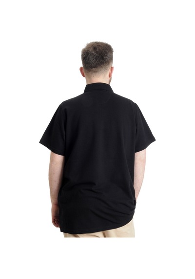 Mode Xl Büyük Beden Erkek T-Shirt Polo Parçalı Summer 23331 Siyah 001