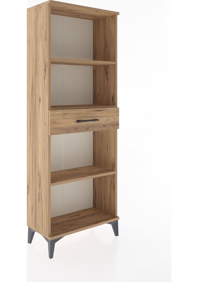 Arges Dolap 3 Raflı Tek Çekmeceli 60x30x163 Çam-çam Çam