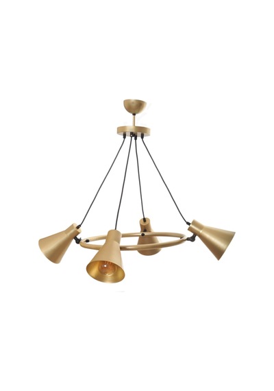 Rüzgar 4 Lü Salon - Mutfak - Cafe Retro Rustik Mafsallı Gold Metal Avize Diğer