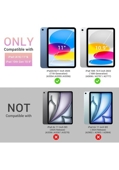 Cisteen Apple iPad Uyumlu 2022 10.9 10.nesil Kılıf Kalemlikli Standlı Sağlam Tablet Kılıfı Kapaklı Kılıf