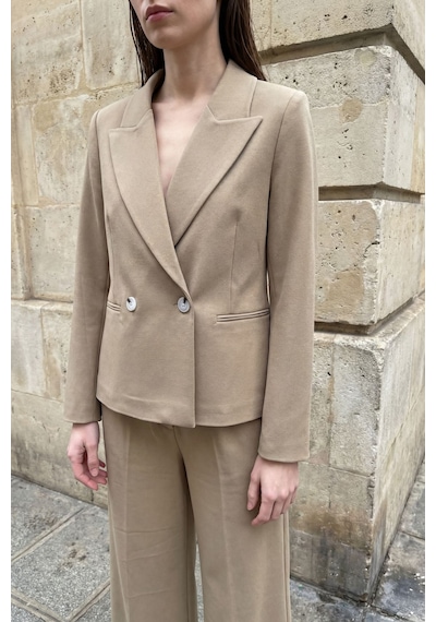 Hiccup My Fashıon Şal Yakalı Düğmeli Blazer Ceket Deve Kahvesi