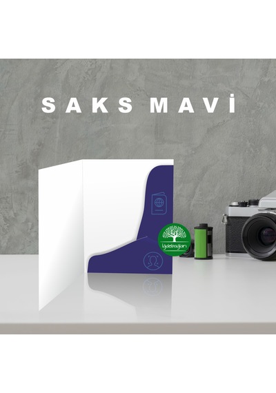 200 Adet Hazır Vesikalık Kabı / Saks Mavi