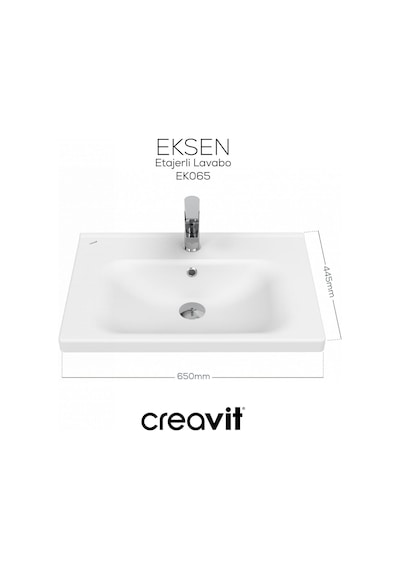 Creavit Eksen Etajerli Lavabo 65 Cm Beyaz Ek065-00cb00e-0000