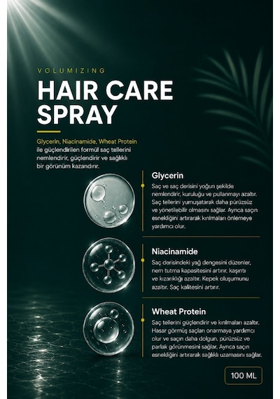 Louvess Glycerin Niacinamide Wheat Protein İçerikli Hacimlendirici Saç Bakım Spreyi 100 ML