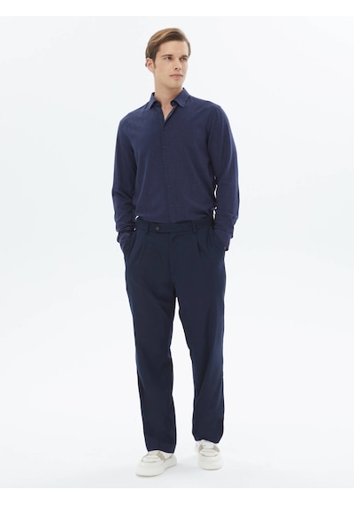 Kip Lacivert Dokuma Casual Pantolon 400053 Lacivert