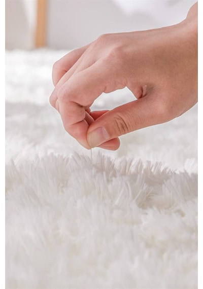 Beyaz Ayıcık Şekilli Peluş Halı-755 Renkli