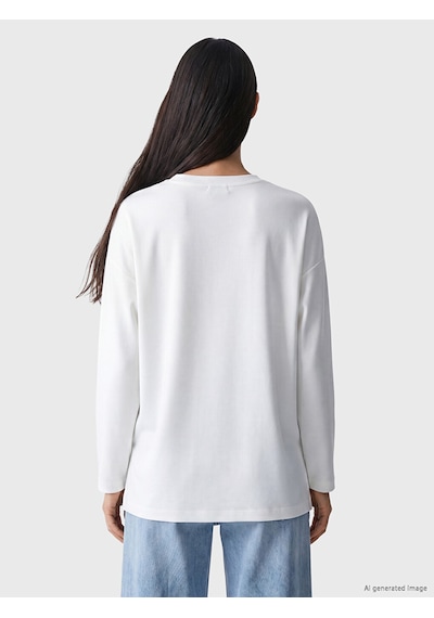 Lcw Everyday Beyaz İnci İşlemeli Soft Touch Kadın Tunik