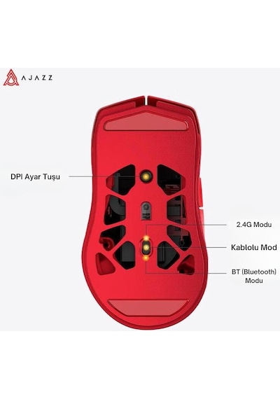 M259 Alüminyum Magnezyum Alaşımlı Oyuncu Mouse, Pixart Paw3395 Optik Sensör, 26000 Dpı 2.4ghz / Usbc Diğer