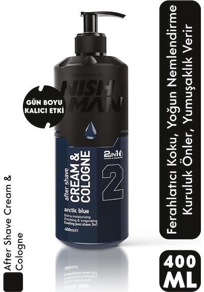 2 Si 1 Arada Tıraş Sonrası Krem Ve Kolonya Losyon - Arctic Blue 400 Ml
