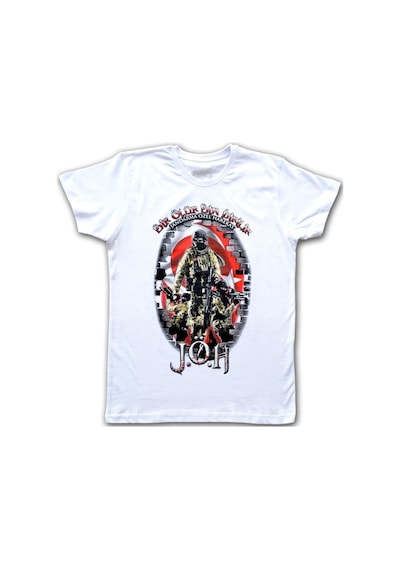 Jandarma Özel Harekat Kısa Kollu Kadın T-Shirt - Beyaz Çok Renkli