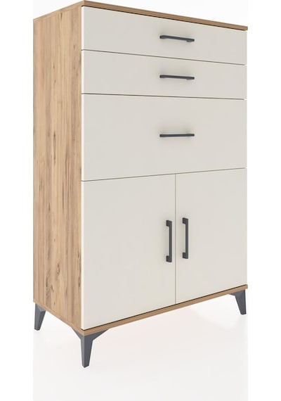 Hyperion Dolap Tek Raflı 3 Çekmeceli 2 Kapaklı 88x44x134 Çam-aytaşı Atlas Çam