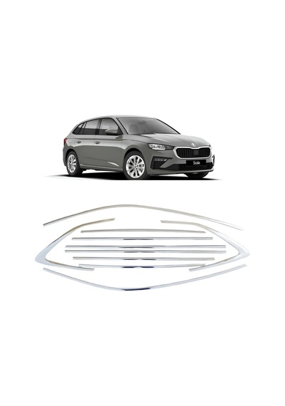 Autogp Skoda Scala Cam Çerçevesi Kenar Çıtası Krom Tamtur 2019+ 12 Parça Au-sk- 1346