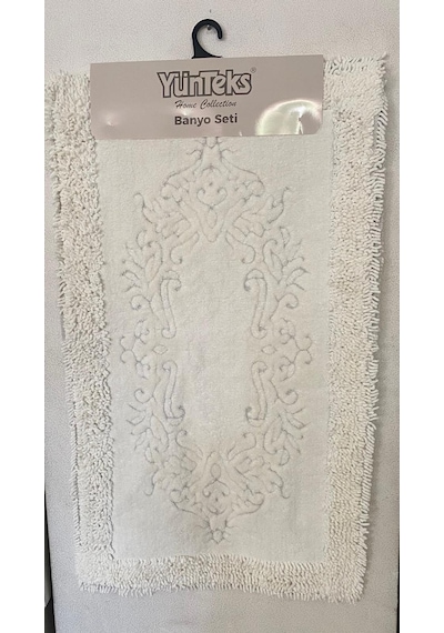 Pamuk Makarna Tufting 2'li Klozet Takımı , Banyo Seti , Damask, K
