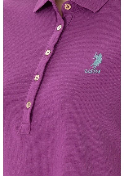 U.S. Polo Assn. Kadın Mor Polo Yaka Mini Boy Örme Elbise 50280038-VR038