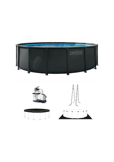 İntex 26330np Ultra Xtr Yuvarlak Prefabrik Aile Havuzu 549cmx132cm Merdiven+filtre+örtü Set