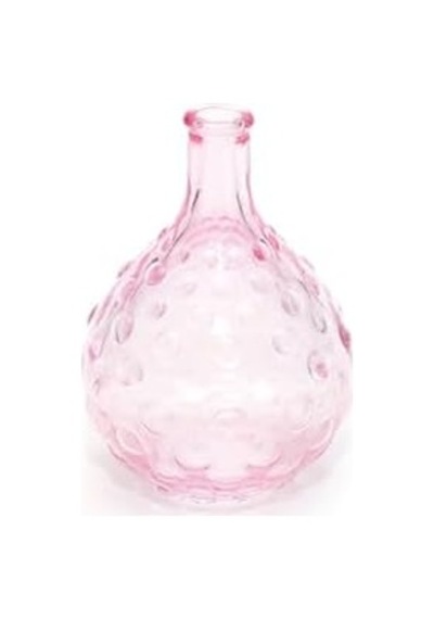 Pembe Bubble Cam Vazo 15 Cm Diğer