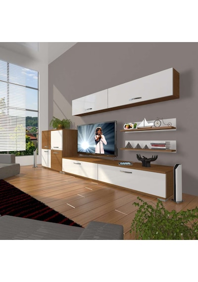 Decoraktiv Eko 6y Slm Std Tv Ünitesi Tv Sehpası Ceviz - Beyaz
