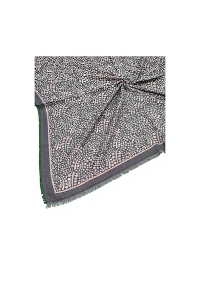 Mim Eşarp Ebruli Kışlık Desenli Eşarp 95x95 Cm Koyu Gri