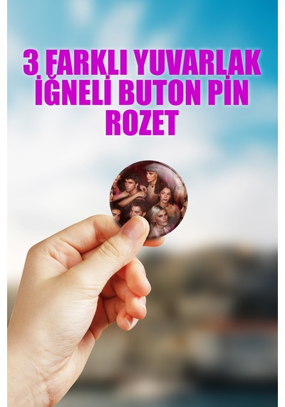 Elite Dizi Çanta Süsü İğneli Buton Rozet Seti 3 Adet Üçlü