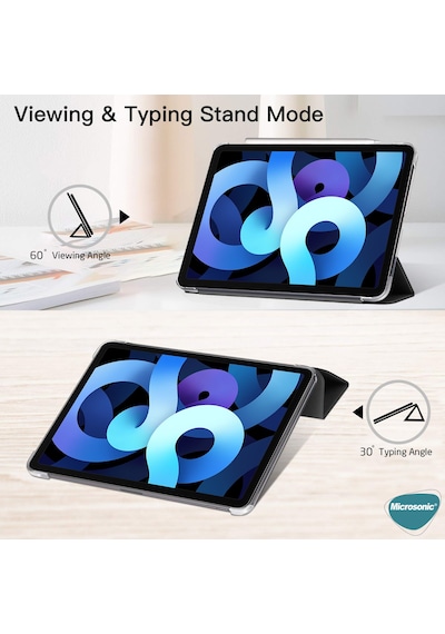 Microsonic Apple Uyumlu iPad Air 4 (2020) Kılıf Slim Translucent Back Smart Cover