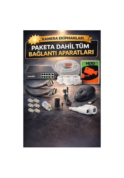 J-tech 5mp Sesli 4 Lü 6066 İp Renkli Gece Görüşlü 500gb Akıllı Güvenlik Kamera Seti Yüz Ve Araç Ta