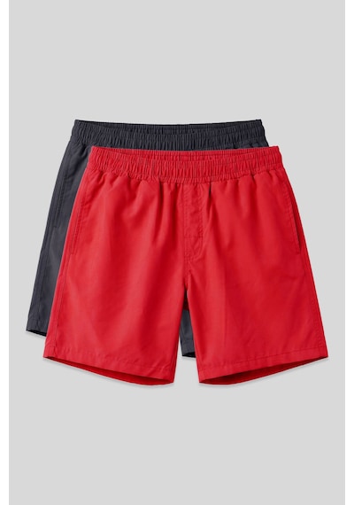 Tommylife Standart Fit Basic 2li Paket Kırmızı-antrasit Erkek Deniz Şortu - 81237 Kırmızı-antrasıt
