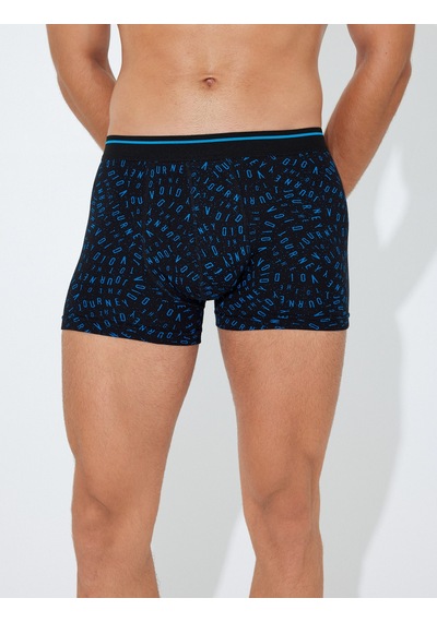 Koton 3'lü Boxer Seti Slogan Baskılı Çok Renkli Pamuklu Siyah 5wlm90029mk Siyah