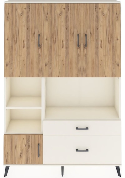Arges Dolap 7 Raflı 2 Çekmeceli 5 Kapaklı 132x30x195 Aytaşı-ç... Aytaşı