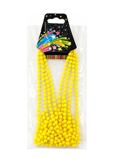 Neon Sarı Boncuk Kolye 80 Cm Retro 80 Ler 90 Lar Parti Aksesuarı - Zmff-874156 Renkli