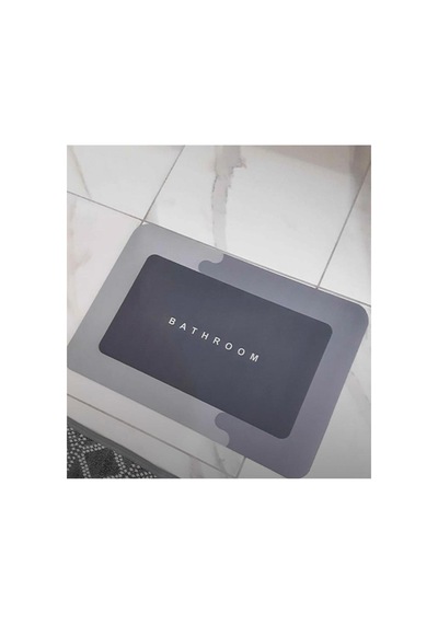 Buççin Online Mağaza Banyo Paspası Kaymaz Tabanlı Su Emici Yapı 40x60cm Kare Kauçuk Orta 6 - 12 Mm Gri Çok Renkli
