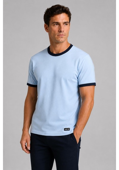 Alexandergardi Yaka Detaylı T-shirt Açık Mavi