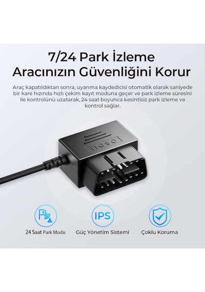 Obd Hardwire Kit Type-c Port Park Modu Destekli, 12v-24v Araç Güç Adaptörü M300, M550, M660, V600