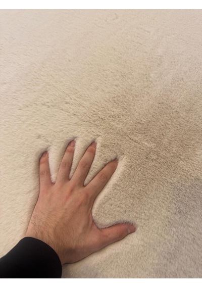 Aries Home Tavşan Tüyü Taş Yumuşak Makinada Yıkanabilir Kaymaz Kalın Dekoratif Post Halı