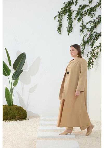 Aker Camel Nakış Detaylı Kimono Camel Camel