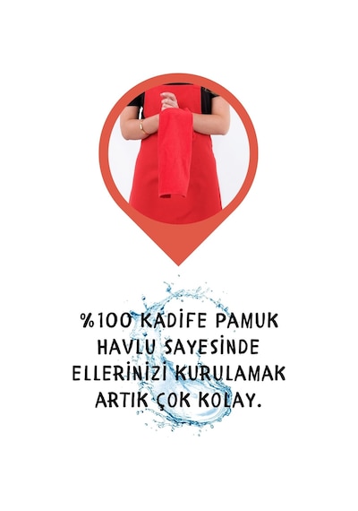 Star Ayar Askılı Havlulu Mutfak Önlüğü Seti Havlulu Önlük Kırmızı-kırmızı