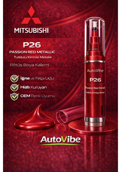 Mitsubishi Rötuş Boya Kalemi - P26 Rally Red Metallic / Rally Kırmızı