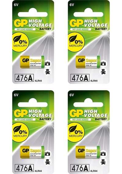 Batteries Gp476a Süper Alkalin 476a/px28a/a544/4lr44 Boy Pil, 6 Volt, Tekli Kart 4 Adet Pil