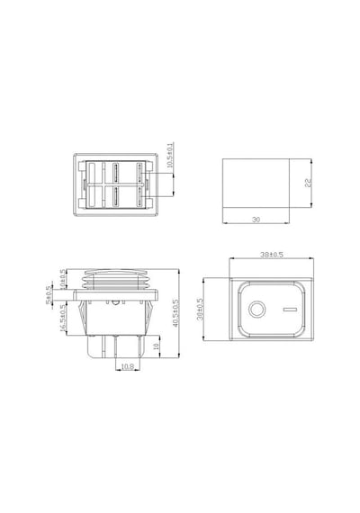 30A 250V On-Off Anahtar Yüksek Akım Kcd4 4 Pin Buton IP67 Su Geçirmez Led Işıklı Rocker Switch