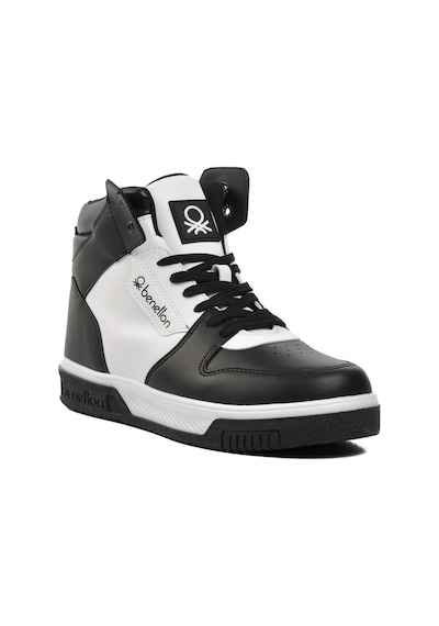 United Colors Of Benetton Siyah-beyaz Erkek Hi Sneaker Bn-31087 M Siyah-beyaz Siyah - Beyaz