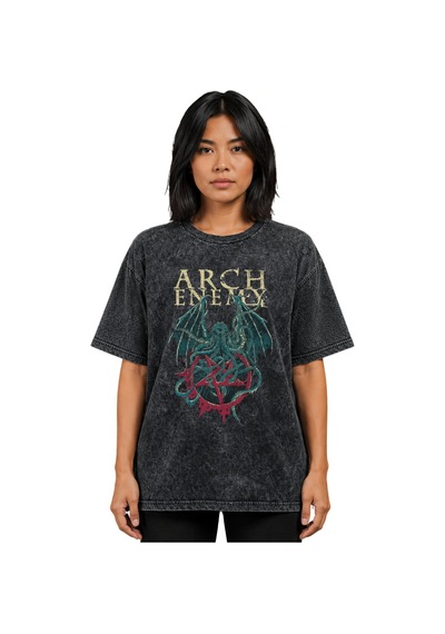 Arch Enemy Rock Metal Müzik Grubu Baskılı Unisex Oversize Vintage Siyah