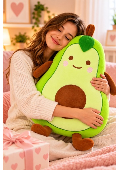 45 Cm Avokado Peluş Yastık Uyku Arkadaşı Büyük Boy Yumuşak Peluş Oyuncak Çok Renkli
