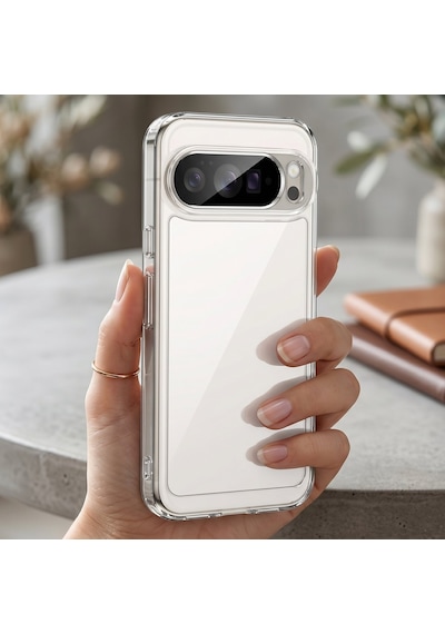 Caseonn Google Pixel 10 Pro Xl Kılıf Kamera Korumalı Darbe Emici Şeffaf Arka Kapak Tam Şeffaf