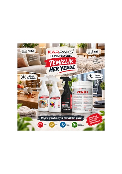 Profesyonel Halı Ve Koltuk Temizlik Seti Venüs + Force + Multi Sprey + Oxymax Güçlü Leke Çıkarıcı Paket